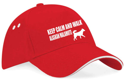 Keep Calm & Walk Alaskan Malamute Baseball Cap Dog Lovers Gift For Men & Ladies