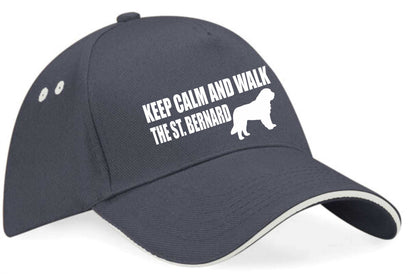 Keep Calm & Walk The St Bernard Baseball Cap Dog Lovers Gift Men & Ladies