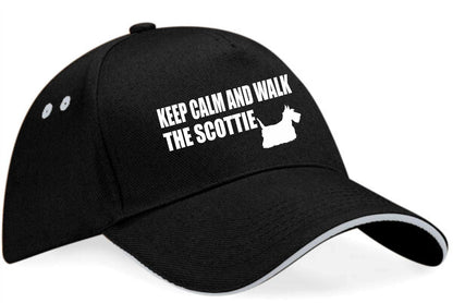 Keep Calm & Walk Scottish Terrier Baseball Cap Dog Lovers Gift For Men & Ladies