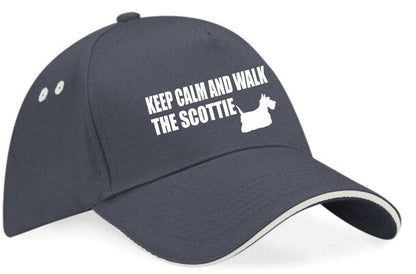 Keep Calm & Walk Scottish Terrier Baseball Cap Dog Lovers Gift For Men & Ladies