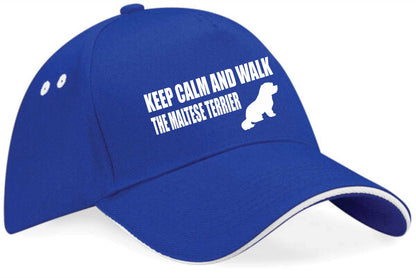 Keep Calm & Walk Maltese Terrier Baseball Cap Dog Lovers Gift Men & Ladies