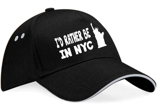 I'd Rather Be In New York Baseball Cap Funny Birthday Gift For Men & Women