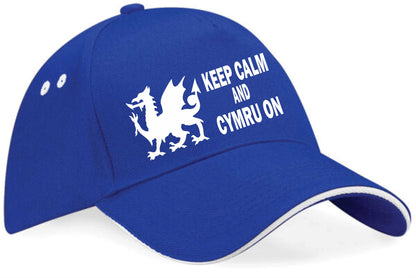 Keep Calm & Cymru On Baseball Cap Welsh Birthday Gift For Men & Women