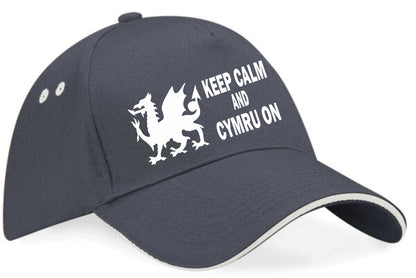 Keep Calm & Cymru On Baseball Cap Welsh Birthday Gift For Men & Women