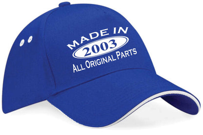 Made In 2003 Baseball Cap 21st Birthday Gift Age 21 For Men & Women