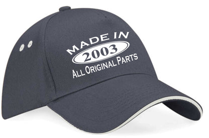 Made In 2003 Baseball Cap 21st Birthday Gift Age 21 For Men & Women