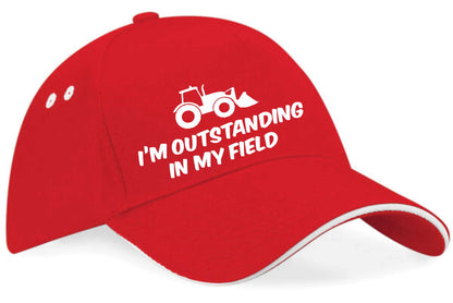 Outstanding In My Field Baseball Cap Farmers Birthday Gift For Men & Ladies