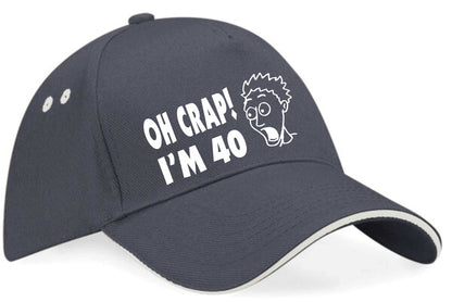 Oh Crap I'm 40 Baseball Cap 40th Birthday Gift For Men & Ladies