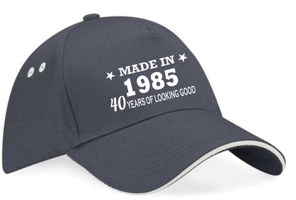 Made in 1985 40th Birthday Baseball Cap 40 Year Old Gift For Men & Ladies