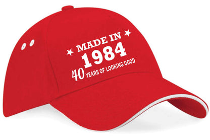 Made in 1984 40th Birthday Baseball Cap 40 Year Old Gift For Men & Ladies