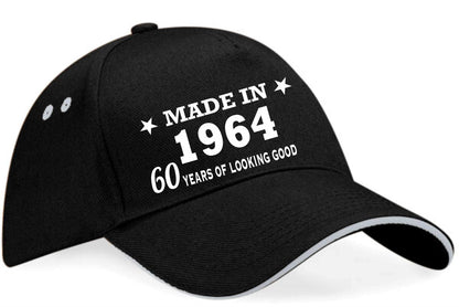 Made in 1964 60th Birthday Baseball Cap 60 Year Old Gift For Men & Ladies