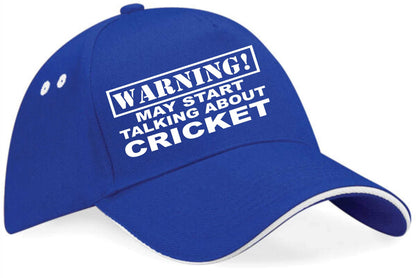 Warning May Talk About Cricket Baseball Cap Birthday Gift For Men & Ladies