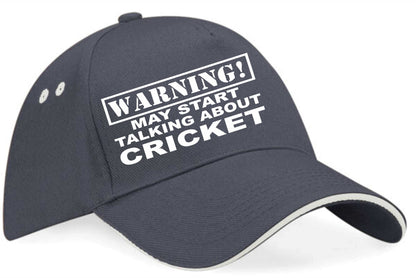 Warning May Talk About Cricket Baseball Cap Birthday Gift For Men & Ladies