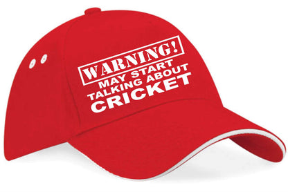 Warning May Talk About Cricket Baseball Cap Birthday Gift For Men & Ladies