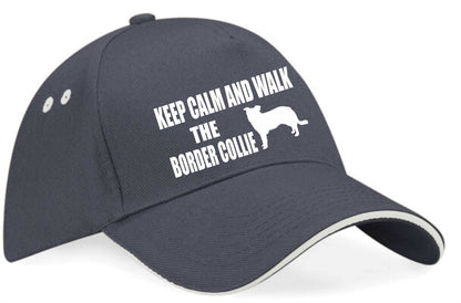 Keep Calm Walk The Border Collie Baseball Cap Dog Lovers Gift For Men & Ladies