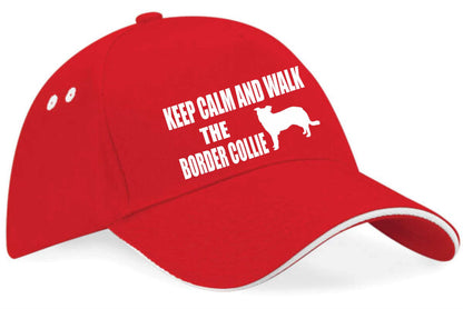 Keep Calm Walk The Border Collie Baseball Cap Dog Lovers Gift For Men & Ladies