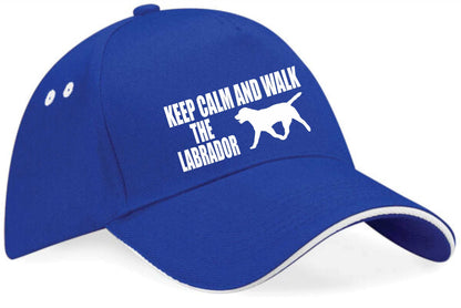 Keep Calm Walk The Labrador Baseball Cap Dog Lovers Gift For Men & Ladies