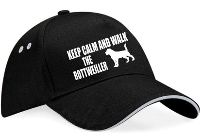 Keep Calm Walk The Rottweiller Baseball Cap Dog Lovers Gift For Men & Ladies