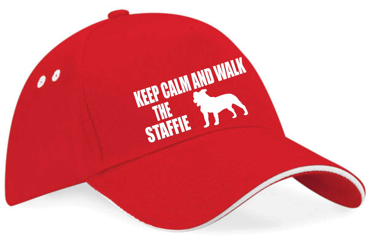 Keep Calm Walk The Staffie Baseball Cap Dog Lovers Gift For Men & Ladies