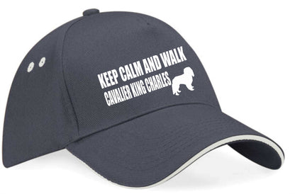 Keep Calm Walk King Charles Spaniel Baseball Cap Dog Lovers Gift Men & Ladies