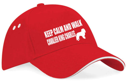 Keep Calm Walk King Charles Spaniel Baseball Cap Dog Lovers Gift Men & Ladies