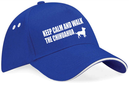 Keep Calm Walk The Chihuahua Baseball Cap Dog Lovers Gift For Men & Ladies