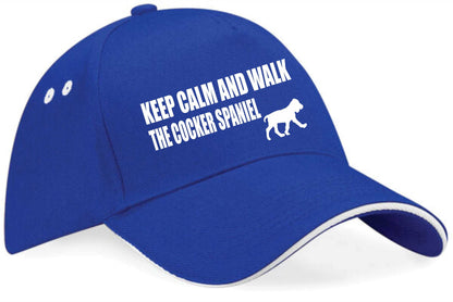 Keep Calm Walk The Cocker Spaniel Baseball Cap Dog Lovers Gift For Men & Ladies