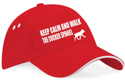 Keep Calm Walk The Cocker Spaniel Baseball Cap Dog Lovers Gift For Men & Ladies