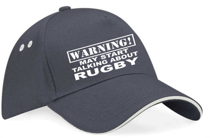 Warning May Talk About Rugby Baseball Cap Sport Lovers Gift For Men & Ladies