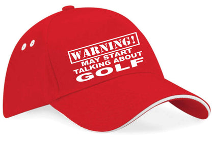 Warning May Talk About Golf Baseball Cap Sport Lovers Gift For Men & Ladies