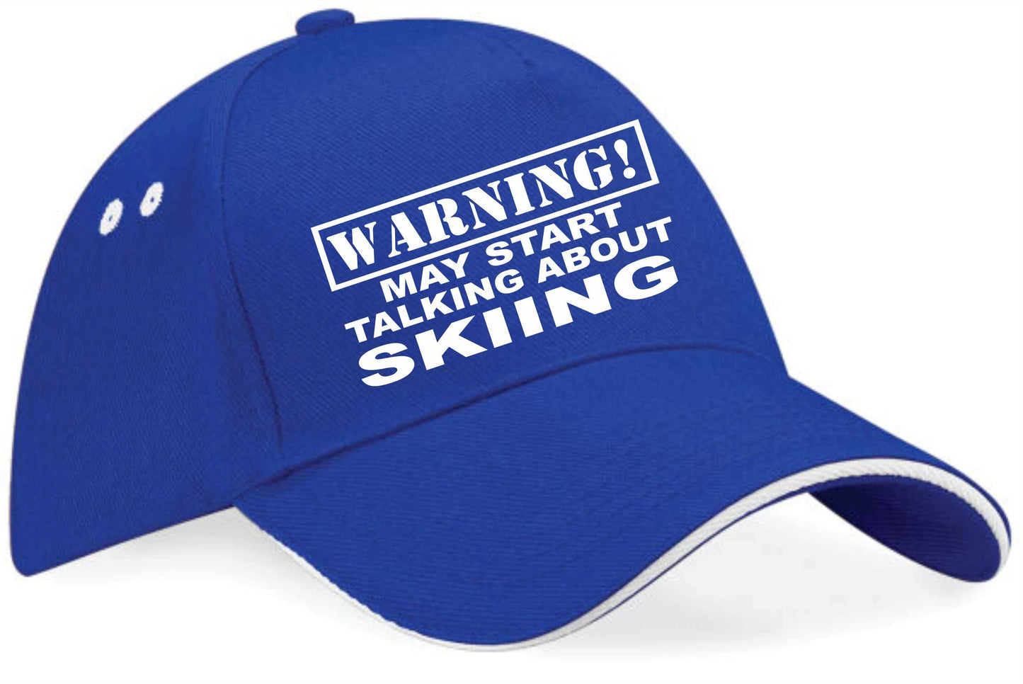 Warning May Talk About Skiing Baseball Cap Sport Lovers Gift For Men & Ladies