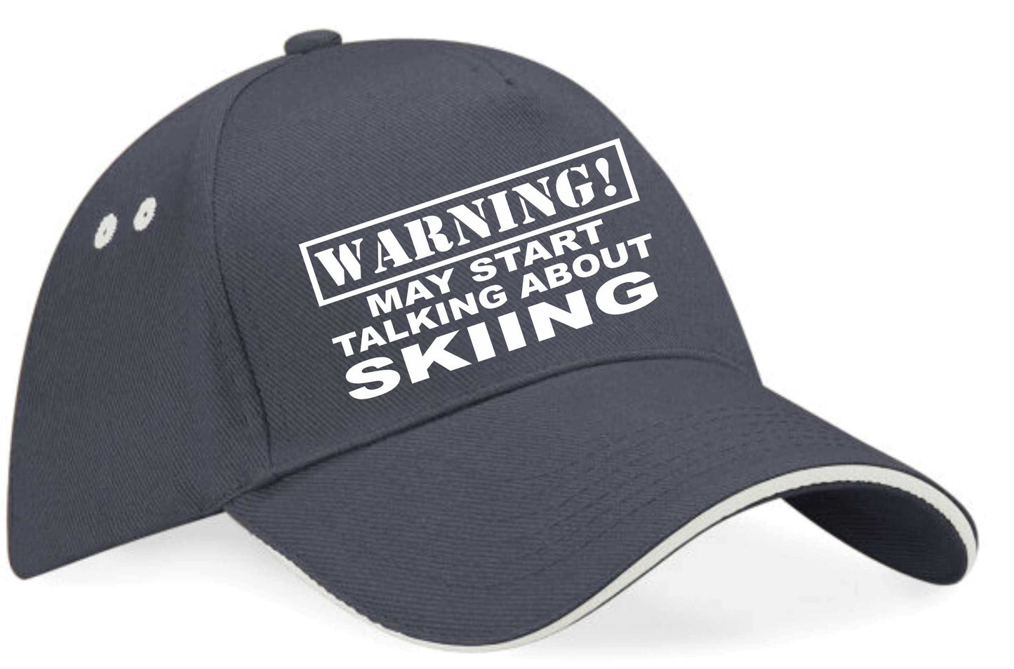 Warning May Talk About Skiing Baseball Cap Sport Lovers Gift For Men & Ladies