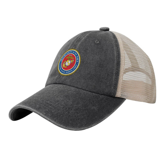 Seal Of The United States Marine Corps Printed unisex baseball cap adjustable grid baseball cap veteran gift