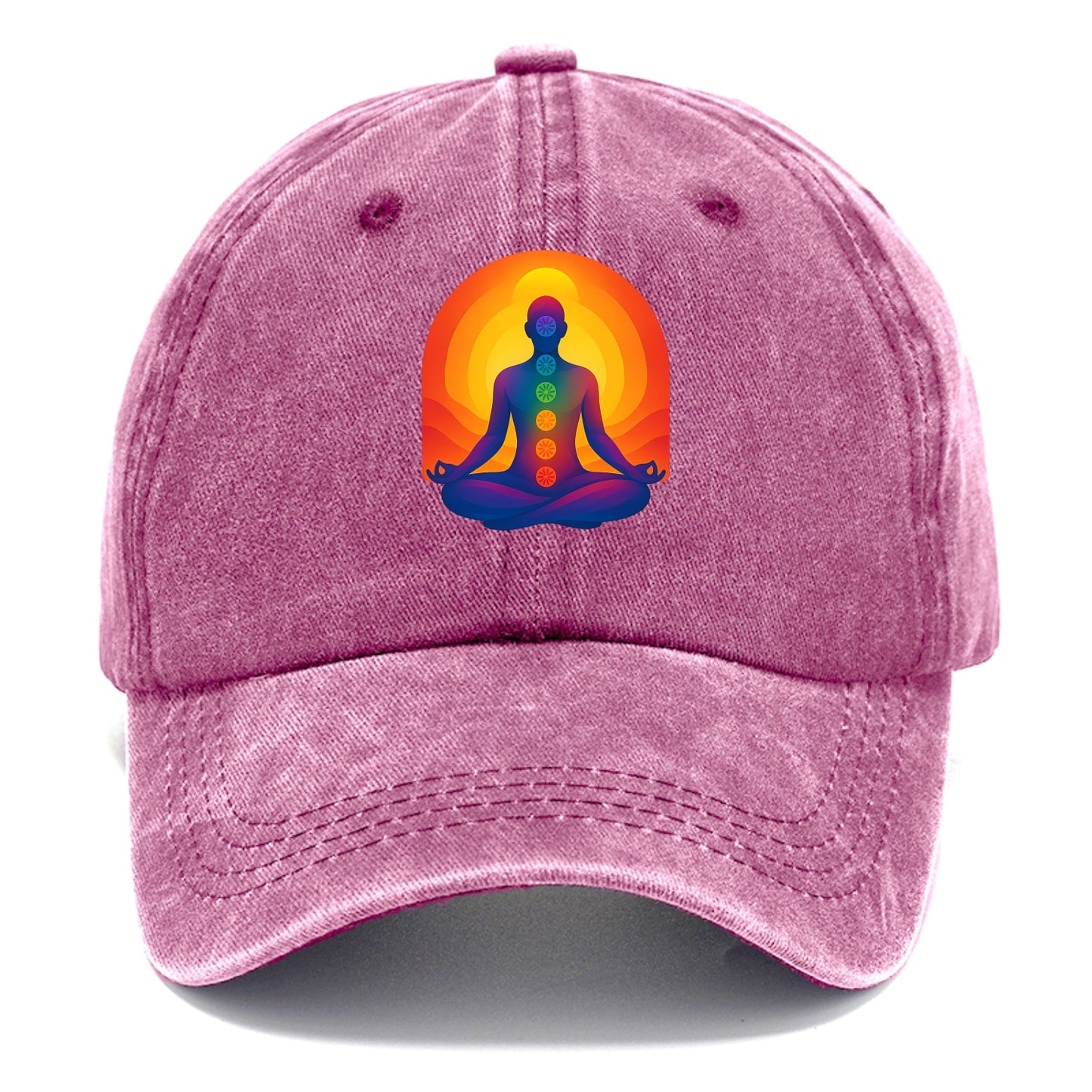 Sunset Meditation - Figure in lotus pose Classic Cap