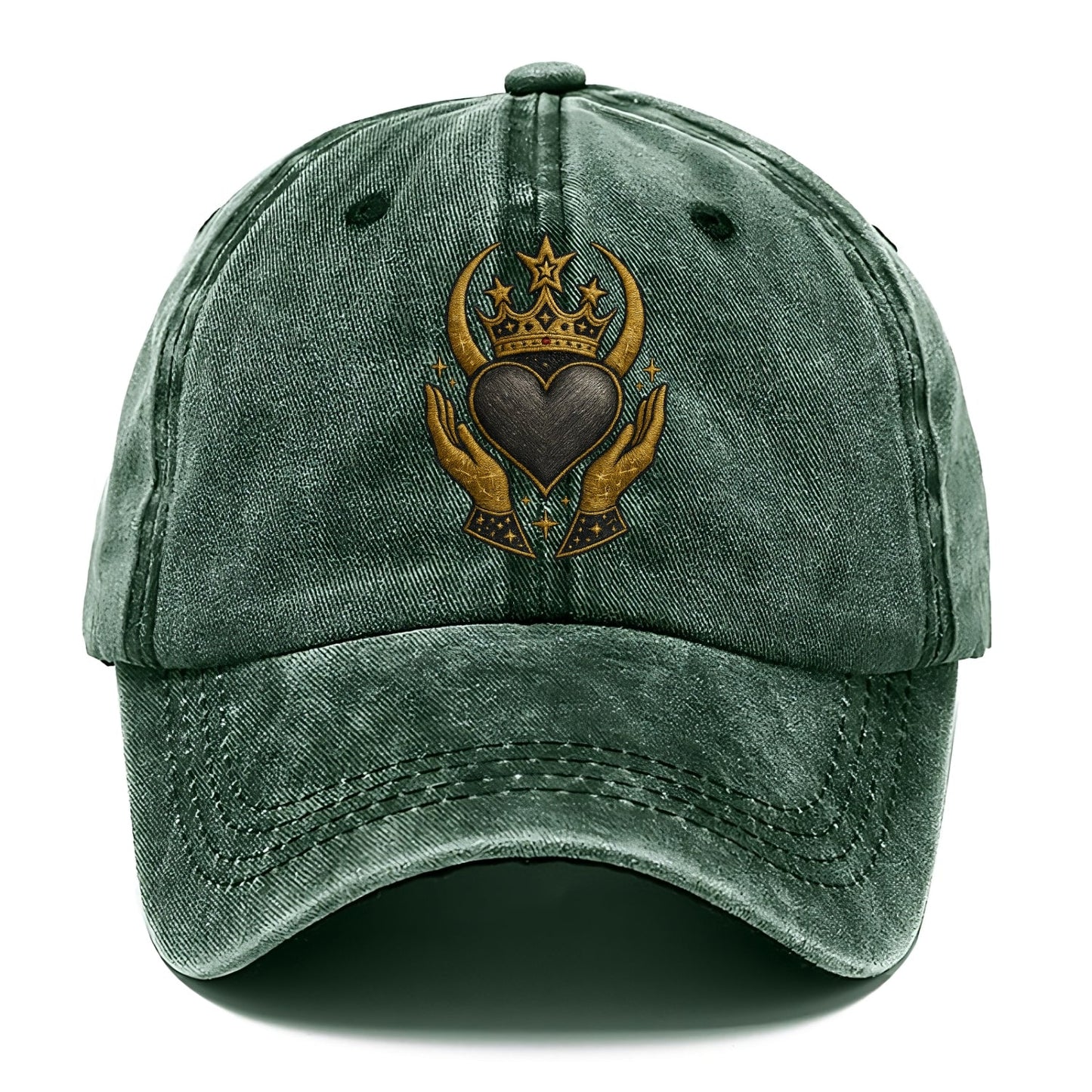 Celtic knot crown with woven strands merging into copper hands shielding a pewter - Classic Cap