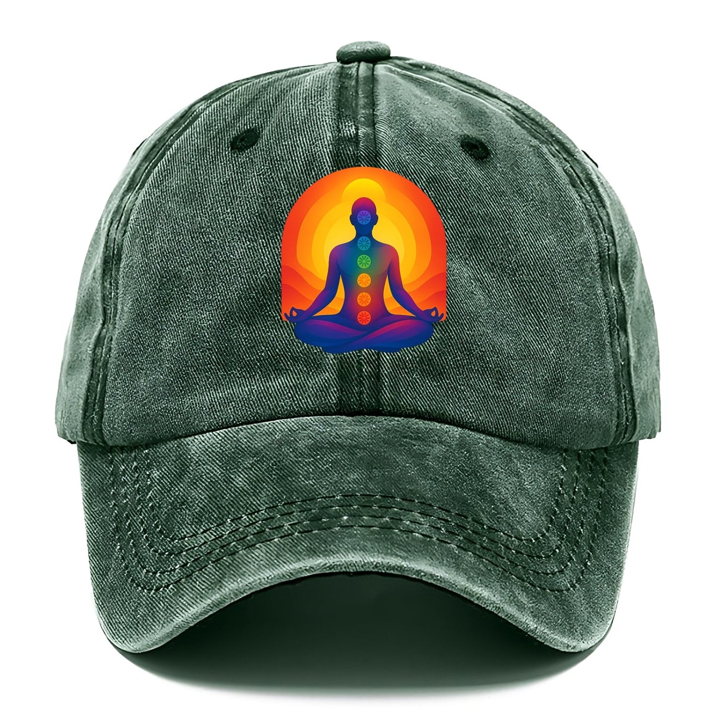 Sunset Meditation - Figure in lotus pose Classic Cap