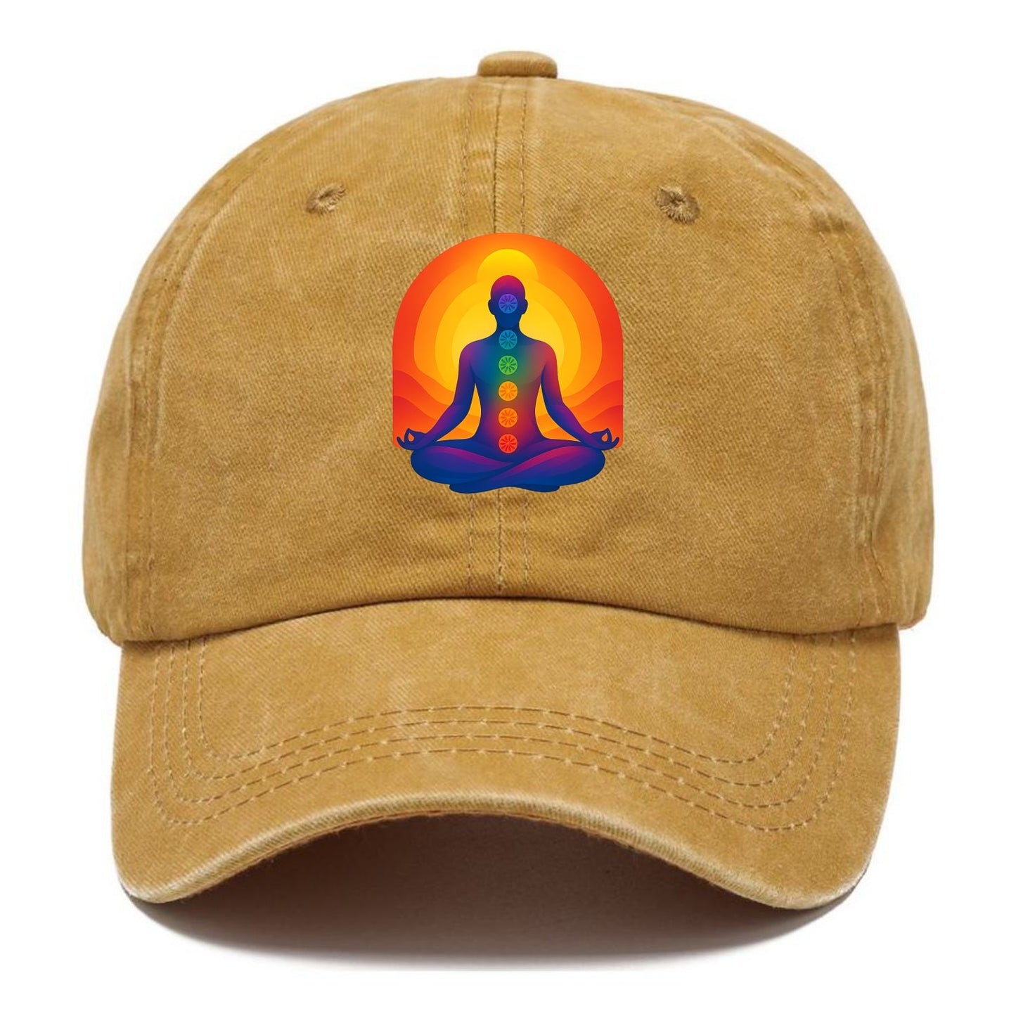 Sunset Meditation - Figure in lotus pose Classic Cap