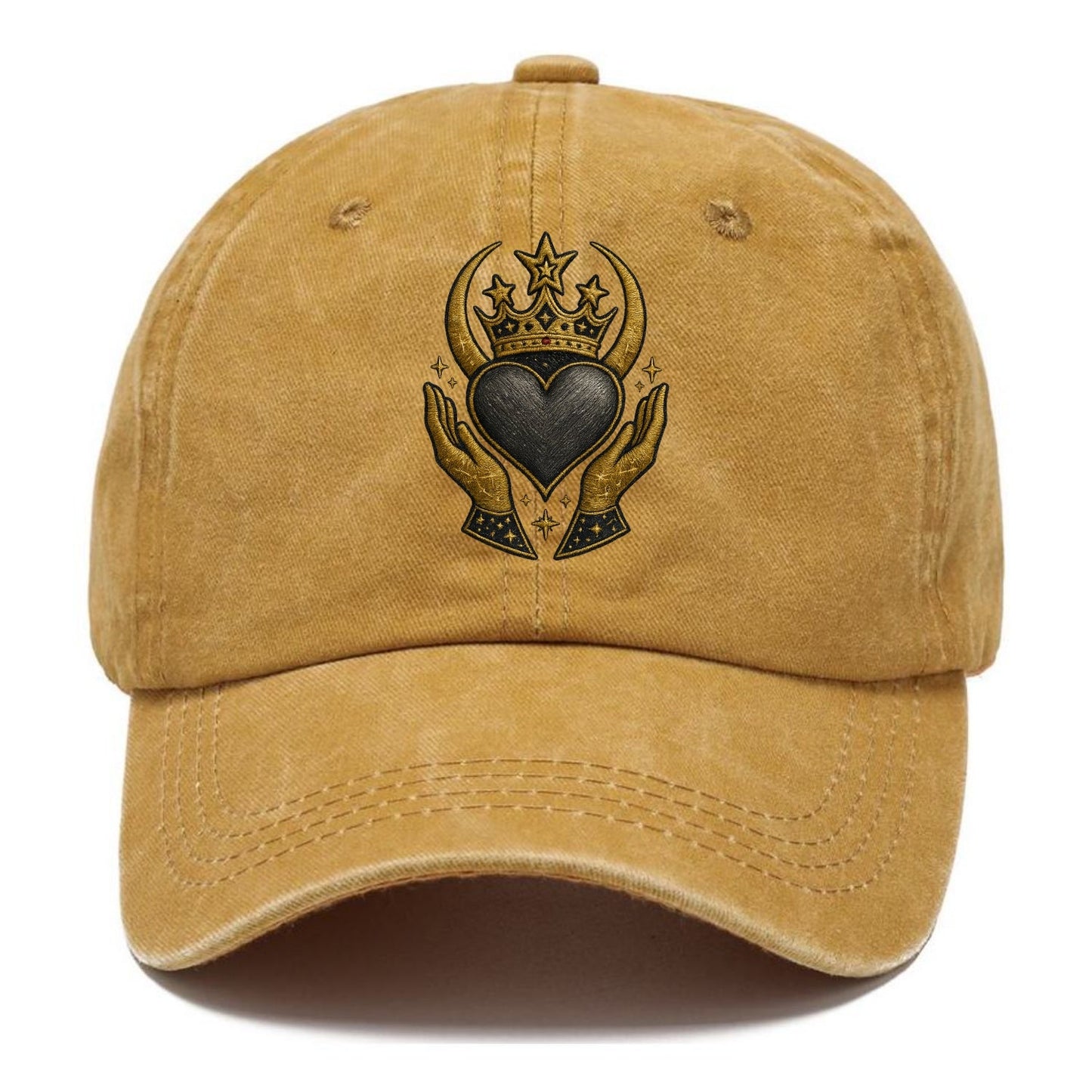 Celtic knot crown with woven strands merging into copper hands shielding a pewter - Classic Cap