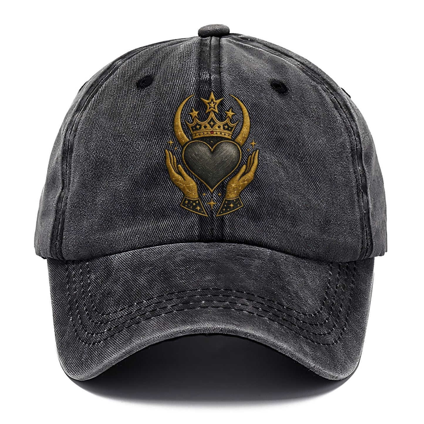 Celtic knot crown with woven strands merging into copper hands shielding a pewter - Classic Cap
