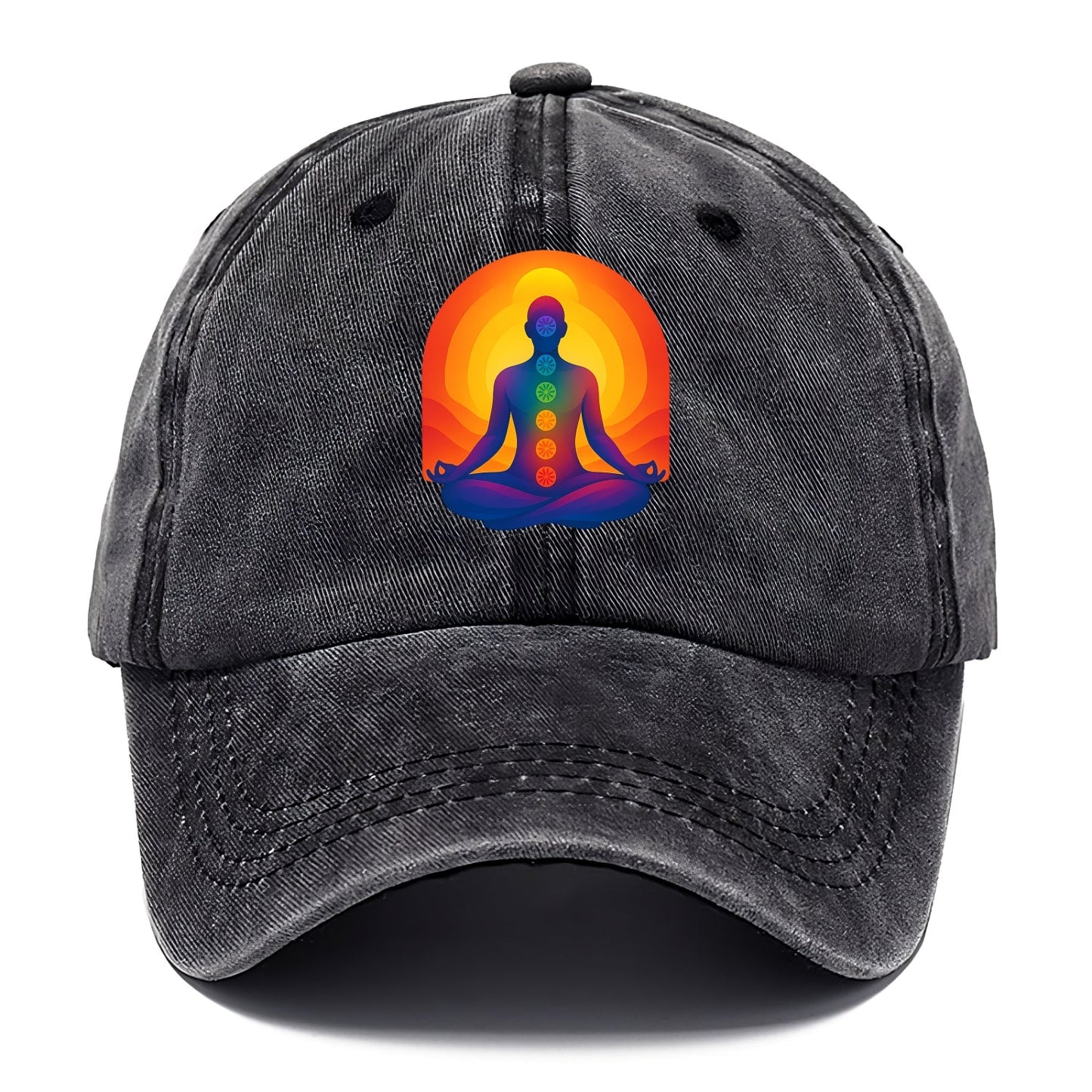 Sunset Meditation - Figure in lotus pose Classic Cap