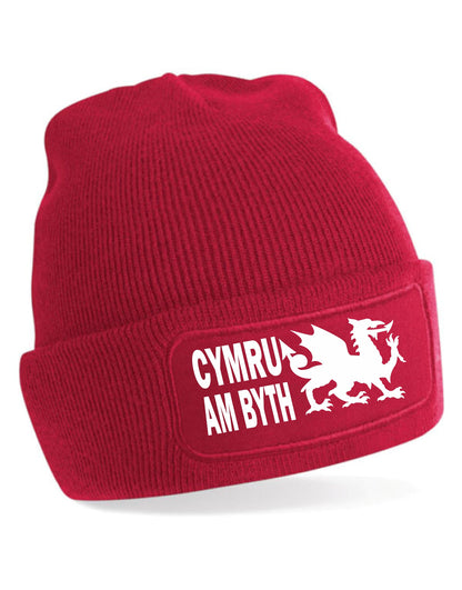 Welsh Dragon Wales Forever Beanie Hat Welsh Gift For Men & Ladies
