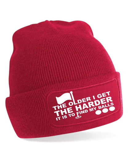 Older I Get Harder To Find My Balls Beanie Hat Golf Lover Gift For Men