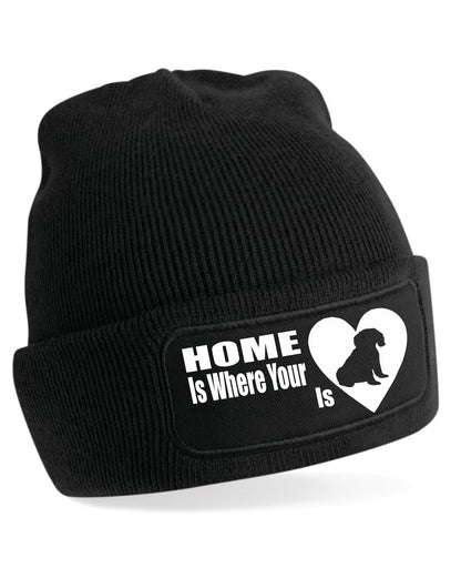 Home Is Where The Cavapoo Is Beanie Hat Dog Lovers Gift For Men & Ladies