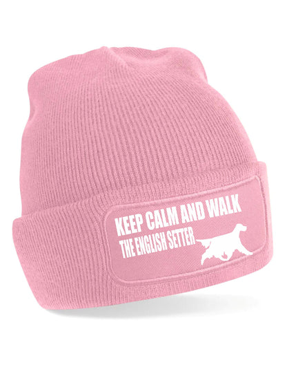 Keep Calm & Walk English Setter Beanie Hat Dog Lovers For Men & Ladies