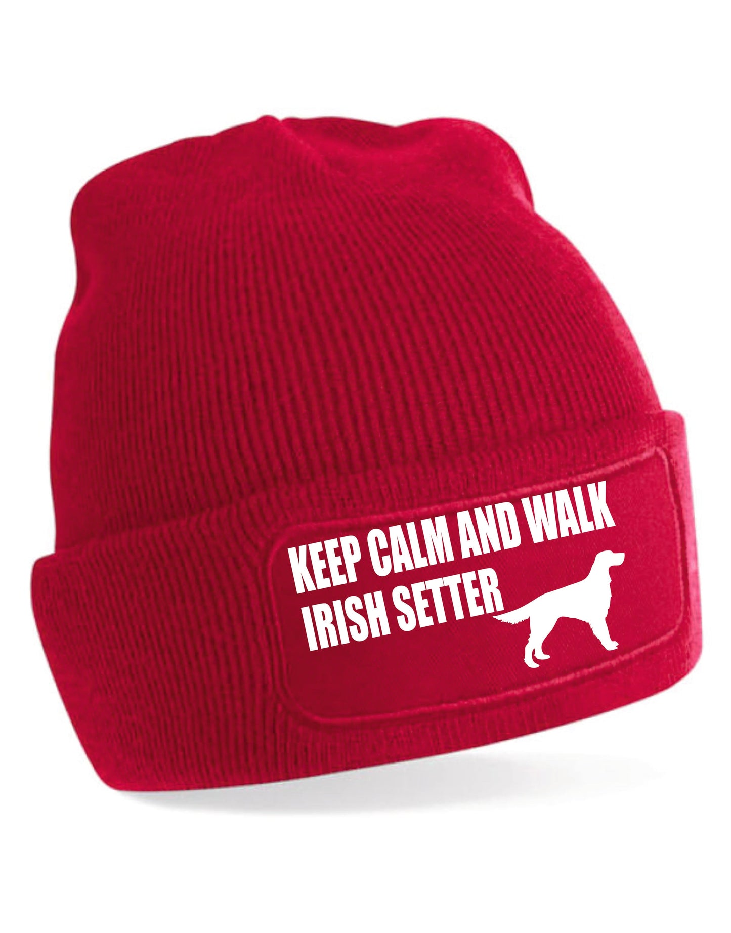 Keep Calm & Walk Irish Setter Beanie Hat Dog Lovers Gift For Men & Ladies