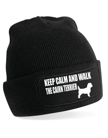 Keep Calm & Walk Cairn Terrier Beanie Hat Dog Lovers Gift For Men & Ladies