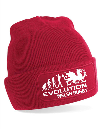 Evolution Of Welsh Rugby Beanie Hat Wales Birthday Gift For Men & Ladies