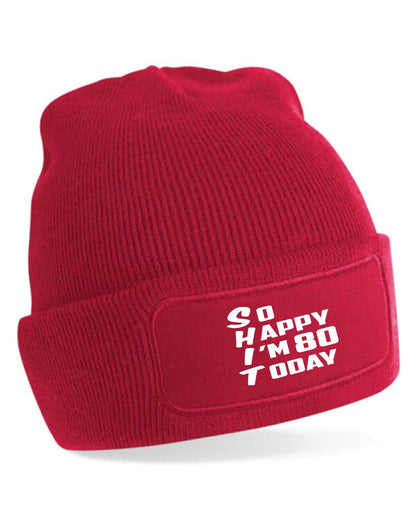 Beanie Hat Funny 80th Birthday Gift For Men & Ladies 80 Year Old Present