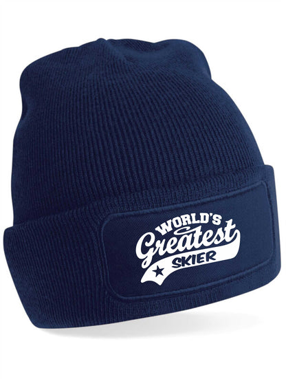 Beanie Hat Greatest Skier Gift For Her Men's Birthday Present Skiing