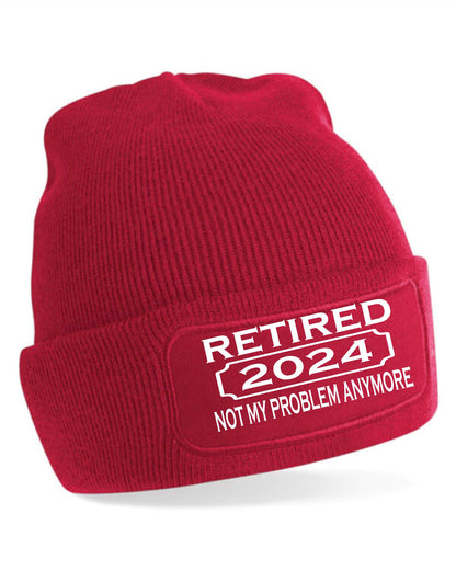 I Retired In 2024 Gift For Men Ladies Retirement Present Beanie Hat